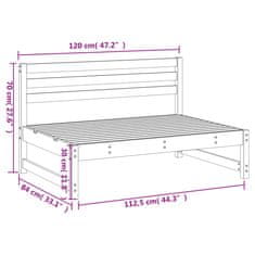 Vidaxl Vrtni sredinski kavč 120x80 cm trden les douglas