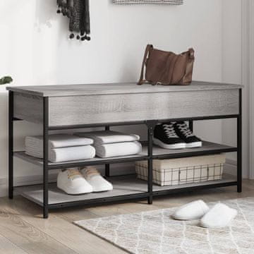 Vidaxl vidaXL Klop za čevlje, siv hrast sonoma, 100x42,5x50 cm