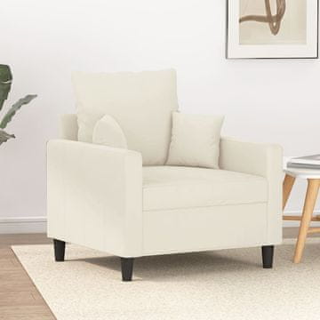 Vidaxl vidaXL Fotelj, kremne barve, 60 cm, oblazinjen z žametom