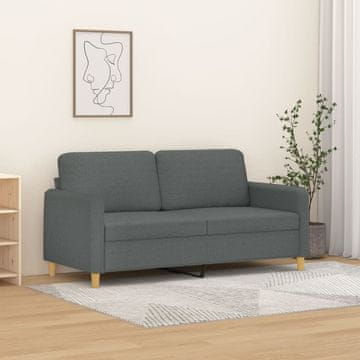 Vidaxl vidaXL Dvosed, temno siv, 140 cm, oblazinjen s tkanino