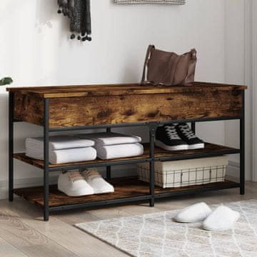 Vidaxl vidaXL Klop za čevlje dimljen hrast 100x42,5x50 cm