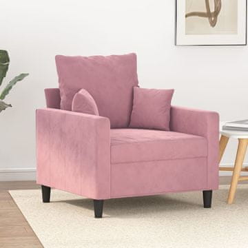 Vidaxl vidaXL Fotelj, roza, 60 cm, oblazinjen z žametom