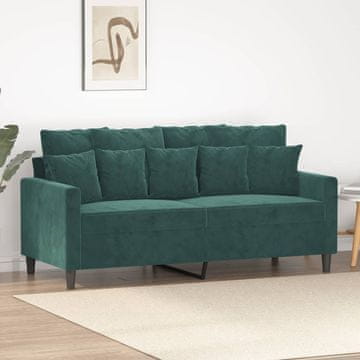 Vidaxl vidaXL Dvosed temno zelen 140 cm oblazinjen z žametom