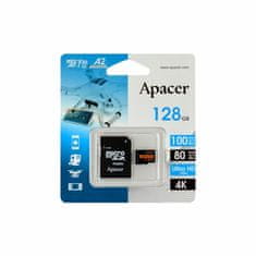 Apacer microSD XC 128GB spominska kart. UHS-I U3 R100 V30 A2 AP128GMCSX10U8-R