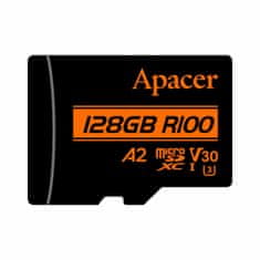 Apacer microSD XC 128GB spominska kart. UHS-I U3 R100 V30 A2 AP128GMCSX10U8-R