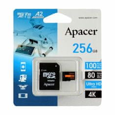 Apacer microSD XC 256GB spominska kart. UHS-I U3 R100 V30 A2 AP256GMCSX10U8-R