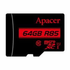 Apacer microSD XC 64GB spominska kart. UHS-I U1 R85 Class 10 AP64GMCSX10U5-R