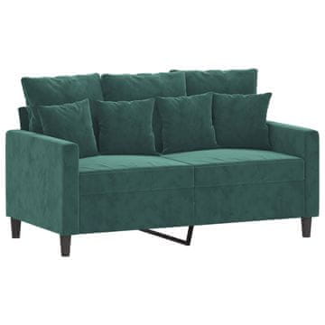 Vidaxl Dvosed temno zelen 120 cm žamet