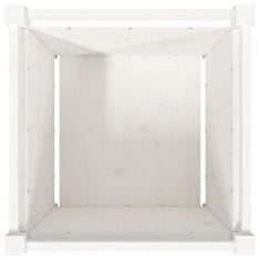 Vidaxl Vrtno cvetlično korito belo 50x50x50 cm trdna borovina