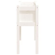 Vidaxl Vrtno korito z nogami belo 110x31x70 cm trdna borovina