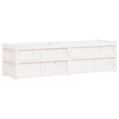 Vidaxl Vrtno cvetlično korito belo 180x50x50 cm trdna borovina