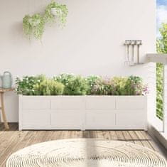 Vidaxl Vrtno cvetlično korito belo 180x50x50 cm trdna borovina