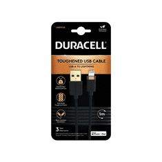 Duracell kabel USB-A na Lightning, 1m, črn