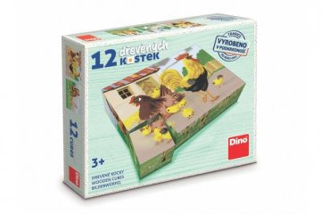 Dino slikovne kocke Hišni ljubljenčki, 12 kock