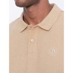 OMBRE Moška klasična bombažna polo majica S1374 beige MDN18862 S