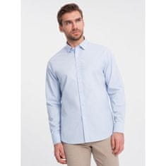 OMBRE Klasična moška bombažna majica REGULAR V1 OM-SHOS-0154 modra MDN124349 XL