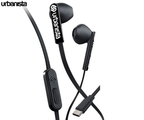 Urbanista SAN FRANCISCO žične slušalke z mikrofonom, USB-C, hibridna oblika, klicanje, Android/iOS/Windows, črne (Midnight Black)
