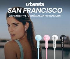 Urbanista SAN FRANCISCO žične slušalke z mikrofonom, USB-C, hibridna oblika, klicanje, Android/iOS/Windows, črne (Midnight Black)