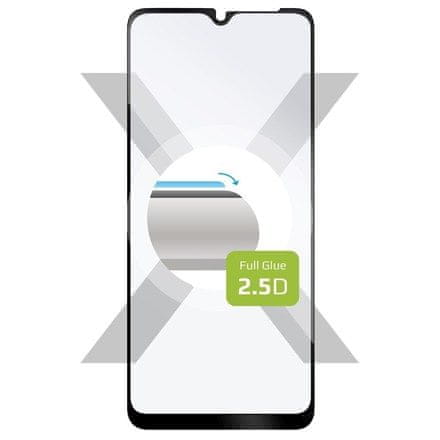 FIXED Popolnoma fiksno kaljeno steklo za Samsung Galaxy A12 - črno
