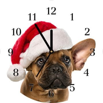 tulup.si Steklena ura Bulldog Dog božič Črne kazalke