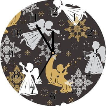 tulup.si Steklena ura Snežinke angele božič Črne kazalke