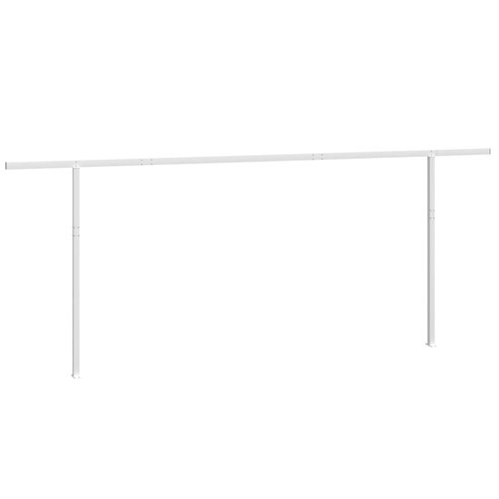 Vidaxl Komplet stebričkov za tendo bele barve 600x245 cm železo