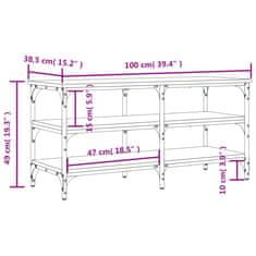 Greatstore Klop za čevlje črna 100x38,5x49 cm inženirski les