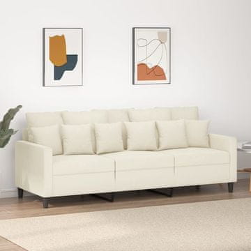 Vidaxl vidaXL Trosed kremne barve 180 cm oblazinjen z žametom
