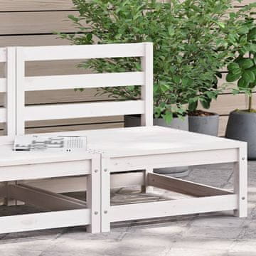 Vidaxl vidaXL Vrtni kavč brez naslonjala za roke bel 70x70x67 cm borovina