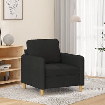 Vidaxl vidaXL Fotelj, črne barve, 60 cm, prevleka iz blaga