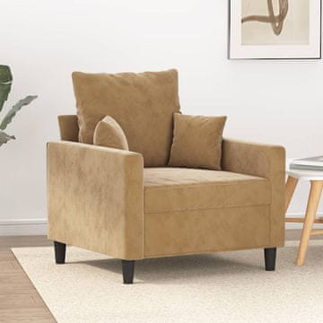 Vidaxl vidaXL Fotelj, rjav, 60 cm, oblazinjen z žametom