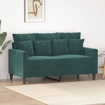 Vidaxl vidaXL Dvosed temno zelen 120 cm oblazinjen z žametom
