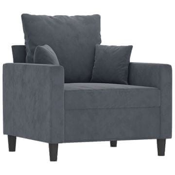 Vidaxl Fotelj temno siv 60 cm žamet