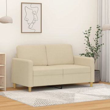 Vidaxl vidaXL Dvosed, kremne barve, 120 cm, oblazinjen s tkanino