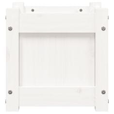 Vidaxl Vrtno cvetlično korito belo 31x31x31 cm trdna borovina