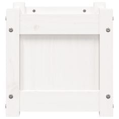 Vidaxl Vrtno cvetlično korito belo 31x31x31 cm trdna borovina
