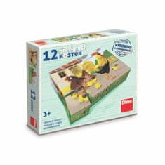 Dino slikovne kocke Hišni ljubljenčki, 12 kock