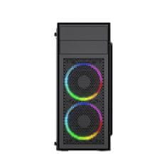 Gembird Fornax M100 RGB/Midi Tower/Transpar./Črna