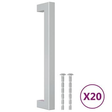 Vidaxl Ročaji za omarico 20 kosov srebrna 160 mm nerjaveče jeklo