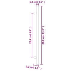 Greatstore Ročaji za omarico 5 kosov srebrna 224 mm nerjaveče jeklo