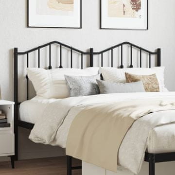 Vidaxl vidaXL Kovinsko vzglavje postelje črne barve 150 cm