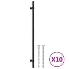 Vidaxl Ročaji za omarico 10 kosov črni 320 mm nerjaveče jeklo