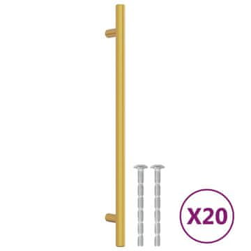 Vidaxl Ročaji za omarico 20 kosov zlati 224 mm nerjaveče jeklo