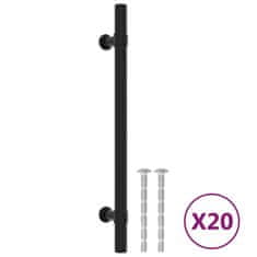 Vidaxl Ročaji za omarico 20 kosov črni 160 mm nerjaveče jeklo