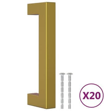 Vidaxl Ročaji za omarico 20 kosov zlati 96 mm nerjaveče jeklo