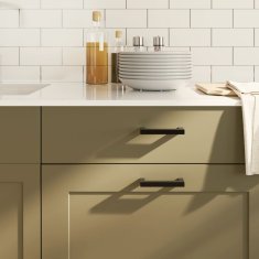 Vidaxl Ročaji za omarico 10 kosov črni 96 mm nerjaveče jeklo