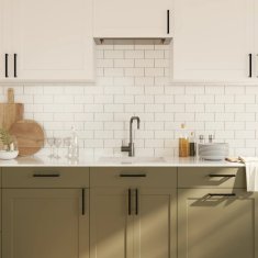 Vidaxl Ročaji za omarico 10 kosov črni 160 mm nerjaveče jeklo