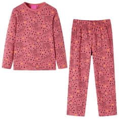 shumee Otroška pižama z dolgimi rokavi starinsko roza 116