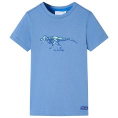 Greatstore Otroška majica s kratkimi rokavi srednje modra 140