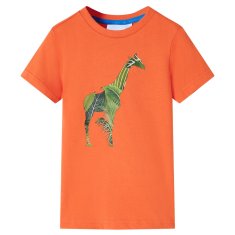 Greatstore Otroška majica s kratkimi rokavi živo oranžna 128